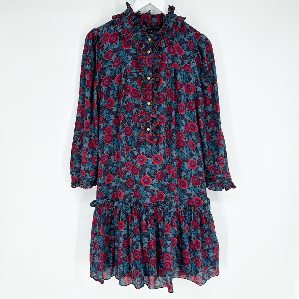 Marc by Marc Jacob’s Floral Drop Wait Ruffle Long Sleeve Dress